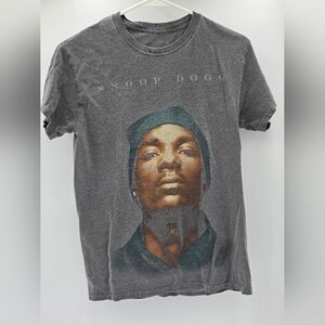 Snoop Dogg Rap Tee Hip Hop Graphic T-Shirt Vintage Style Gray Streetwear Small